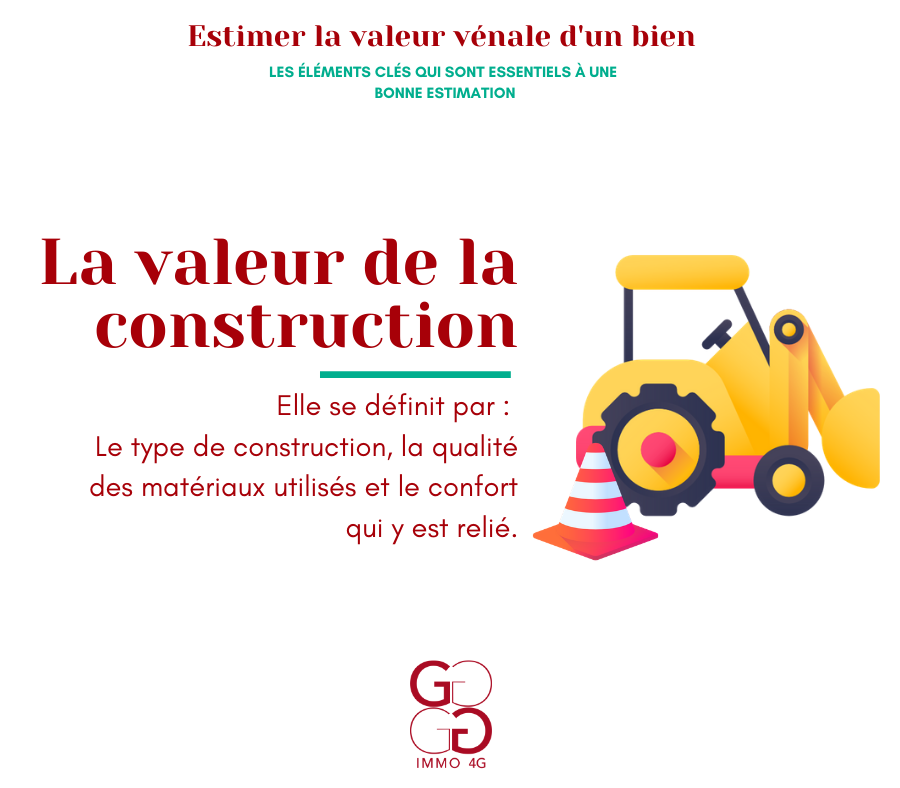 Estimer la valeur vénale d'un bien - la valeur de la construction