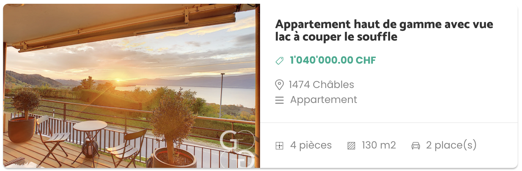 Annonce appartement vente bord lac immo 4g 