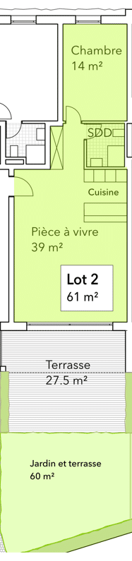 Plan appartement avec jardin - Type appartements