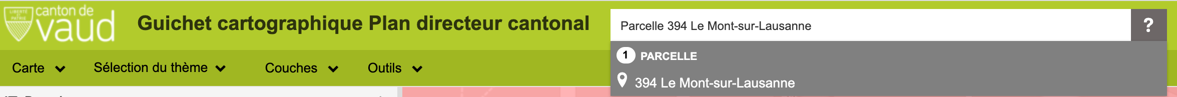Guichet cartographique cantonal - Recherche LPPPL - L3PL